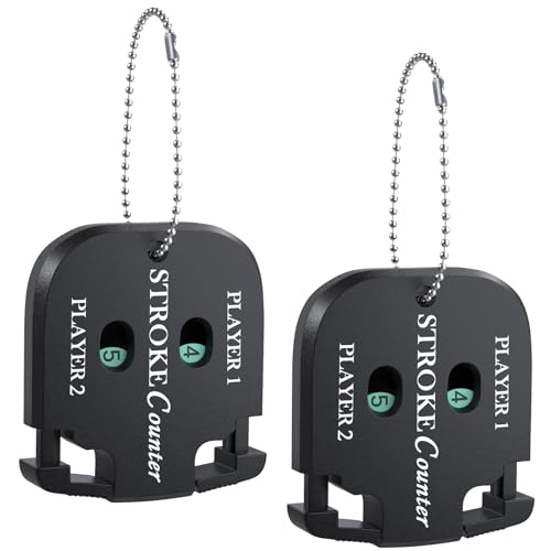 GreenHaven Mini Golf Score Shot Stroke Counter Clicker with Dial Resetting Tool/Key Chain for Golf Game Scorekeeper Portable 2 Digit Outdoor Sport Scoreboard for Putts (2 Pack)