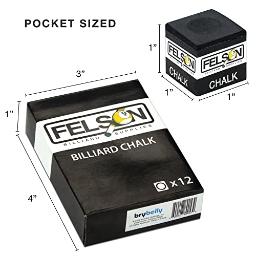 Felson Pool Chalk Cubes | Pool Table Accessories for Table Billiards | Pool Cue Chalk & Storage Box - style: 12 Count (Pack of 2)