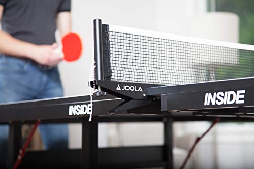 JOOLA Inside Professional MDF Indoor Ping Pong Table with Quick Clamp Table Tennis Net and Post Set - 10 Minute Easy Assembly - Tournament Quality - Foldable with Single Player Playback Mode - color: 18mm Blue