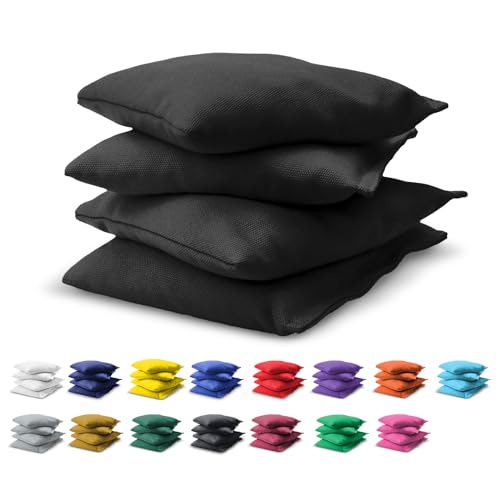 GoSports Cornhole Bean Bags Set of 4-16 Colors Available - Regulation All Weather, Mix and Match - color: Black