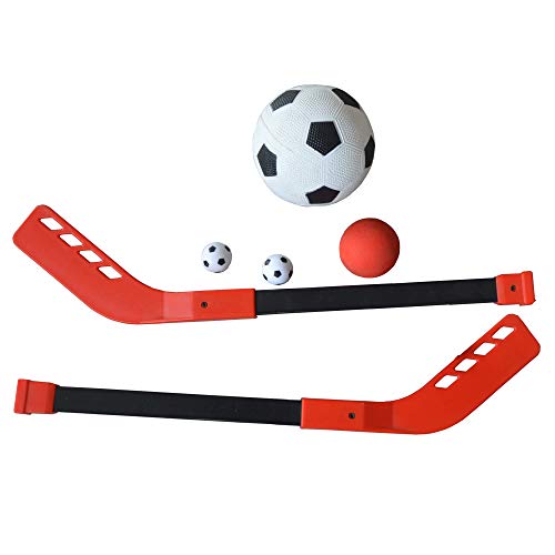 Hathaway Playmaker 3-in-1 Foosball Multi-Game Table with Soccer and Hockey Target Nets for Kids