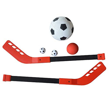 Hathaway Playmaker 3-in-1 Foosball Multi-Game Table with Soccer and Hockey Target Nets for Kids