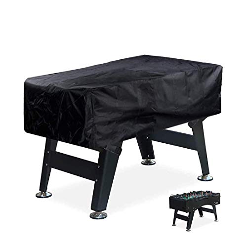 J&C Foosball Table Cover Outdoor Waterproof 420D Soccer Table Cover with Adjustable Buckle Patio Party Game Table Cover for Indoor Foosball Table Anti Sunlight Black - color: black