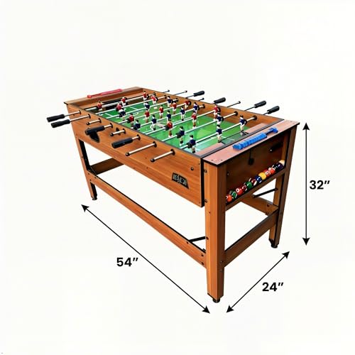 KICK Twain 48" 2-in-1 Multi-Game Table – Foosball & Billiards/Pool Table - color: Brown