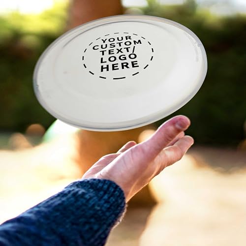 DISCOUNT PROMOS Frisbee Flying Discs in Bulk, 9.25 in. Fun Family Beach Game - color: - Custom -Translucent Clear, size: 50 flying discs
