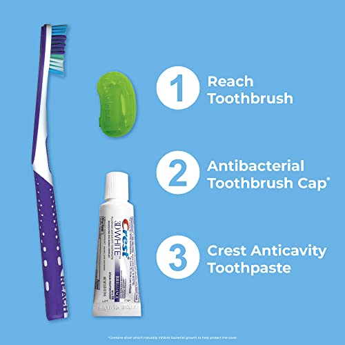 Reach Toothbrush Travel Kit, Soft Bristles | Multi-Angled | Pack of 3 | TSA-Friendly | Portable - size: 1 Count (Pack of 3)