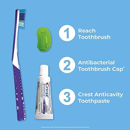 Reach Toothbrush Travel Kit, Soft Bristles | Multi-Angled | Pack of 3 | TSA-Friendly | Portable - size: 1 Count (Pack of 3)