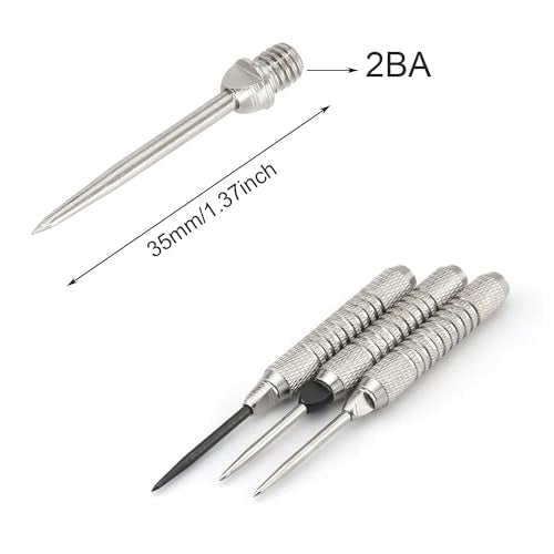 12PCS Steel Dart Tips LAT Head Replaceable Dart Steel Tip 2BA Thread Darts Needle Accessories for Soft Tip Become Metal Needle Tips Darts