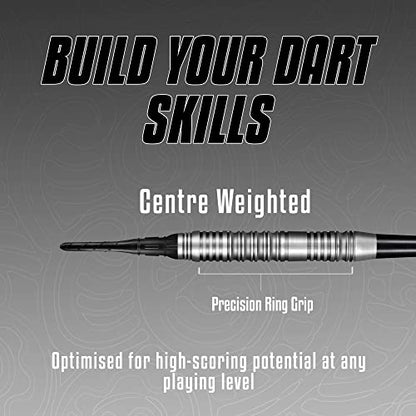 Shot! Darts Soft Tip TOA, 70% Tungsten Barrels, Center Weighted, Pro Throwing Darts for Maximum Aerodynamics Handcrafted Professional Dart Set and Flights Made in New Zealand, Plastic Tip Bar Darts