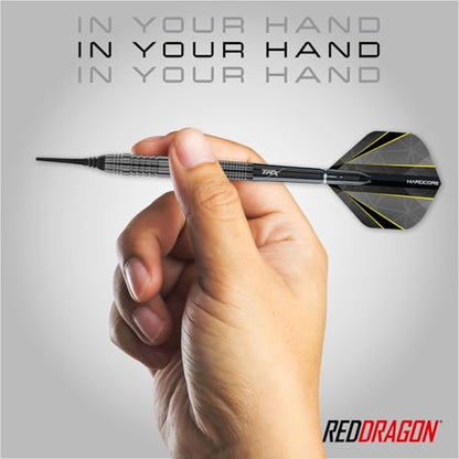 RED DRAGON Darts – Seren Onyx Series - 90% Tungsten Professional Soft tip Darts Set with Dart Flights and Dart Shafts (Stems) - Available in Four Styles - style: Seren 2