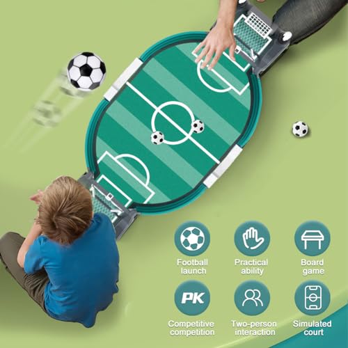 Balana Football Table Interactive Game, Mini Tabletop Soccer Pinball Games Set with 8 Balls, for Foosball Pinball Kids Adults Interactive Game Room Family Night, Green