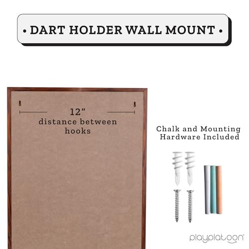 Play Platoon Dart Scoreboard & Darts Holder Wall Mount - Wood Score Board, Professional Darts Accessories, Dart Holder - size: 22 x 16 inch, style: Chalkboard