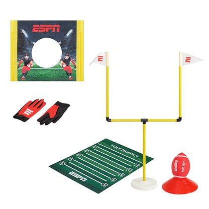 ESPN My First Touchdown Football Game for Kids Aged 3-5, Includes Mini Football, Field Goal Post, Passing Target, Receiver Gloves, and Play Mat