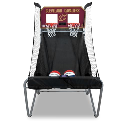 Pop-A-Shot - Home Dual Shot Arcade Basketball Game with NBA Graphics l Sensor Scoring l 16 Game Modes l 7 Balls l Foldable Storage l for All NBA Fans - style: Cleveland Cavaliers