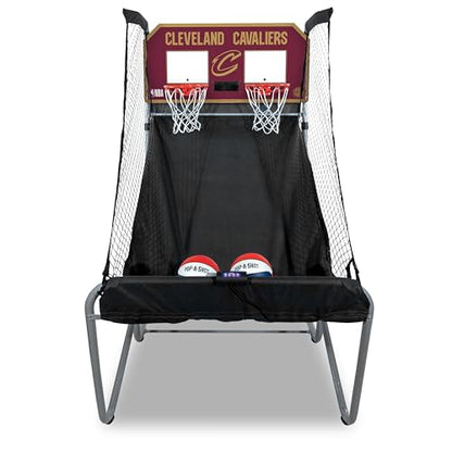 Pop-A-Shot - Home Dual Shot Arcade Basketball Game with NBA Graphics l Sensor Scoring l 16 Game Modes l 7 Balls l Foldable Storage l for All NBA Fans - style: Cleveland Cavaliers