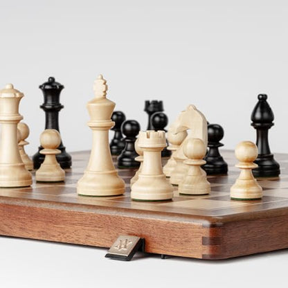 A&A Premium Tournament Chess Set, 19" Wooden Board & 3.75" King Height Staunton Pieces with 2 Extra Queens, Portable Travel Game Set (Natural Mahogany, 19 Inches) - color: Mahogany-o, size: 19 Inches