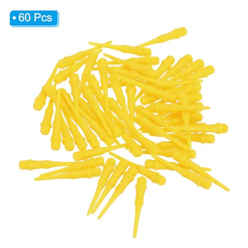 PATIKIL Plastic Dart Tips 2BA Thread, Soft Dart Tip Replacement Dart Accessories - color: Yellow