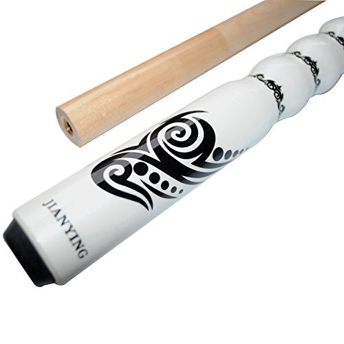 58" Pool Cue Stick,13mm 2-Piece Maple Hardwood Ergonomic Design Billiard Cues Kit,19/20/21oz - color: White, style: 19oz