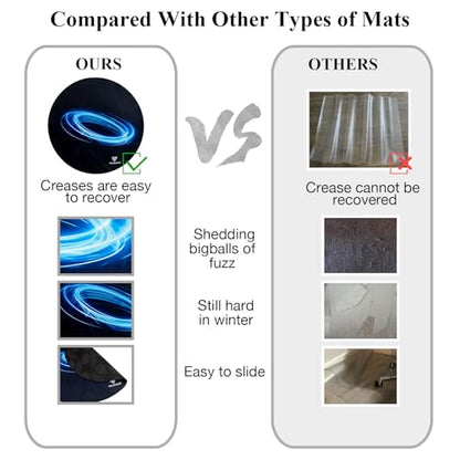 Office Chair Mats Hard-Floor Chair Mats Office Gaming Chair Mat with Blue Lightning Design (Blue) - color: Blue