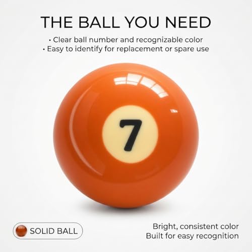 KONLLEN Single Replacement Pool Ball – 2-1/4" Regulation Size & Weight Billiard Ball Made of Phenolic Resin (Choose 1–15 or Cue Ball) - color: #7