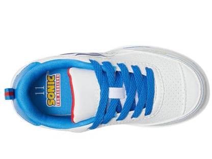 Josmo Kids Sonic the Hedgehog Sneakers LED Light Up Shoe (Toddler/Little Kid) - color: White/Blue, size: 4 Big Kid
