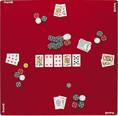 The Gaming Mat Company Poker, Dominoes, Bridge & Mahjong Table Mat- Oxblood 33" x 33" Premium Gaming Mat- Cards Playmat- Card Gaming Mat Table Top Cover Topper Card Game Mat Square Mahjong Table Cover - color: Oxblood