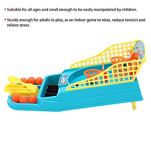 Chrees Desktop Finger Basketball Shooting Prop, 2 Player Mini Tabletop Basketball Hoop Game Compact Plastic Sports Games for Family Interactive Birthday Christmas Party