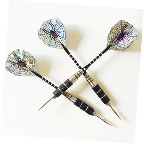 Happyyami 3pcs Professional Aluminum Rod Needle Tip Darts with Spider Pattern Tail Wings Flights for Sports Events and Comfortable for Indoor Outdoor Leisure Use