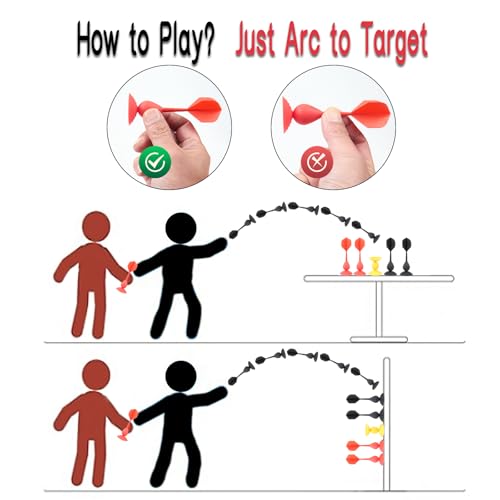 Sucker Darts Throwing Game Set, Silicone Suction Cup Toys - color: Red+black Flights