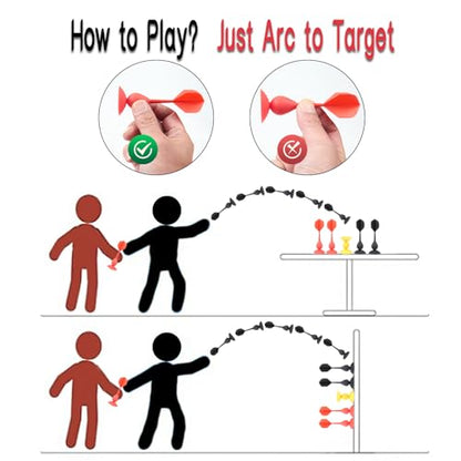 Sucker Darts Throwing Game Set, Silicone Suction Cup Toys - color: Red+black Flights