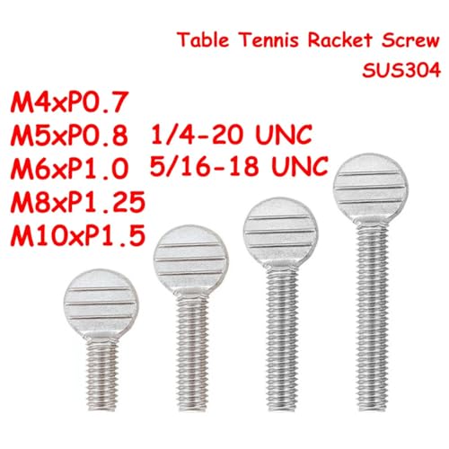 8Pcs M5x25mm Hand-Tighten Table Tennis Racket Thumb Screws M4-M10 1/4-20 5/16-18 UNC for Sports Equipment SUS304 Stainless Steel - style: M5x25mm(8Pcs)