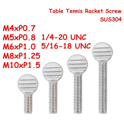 10Pcs M4x12mm Hand-Tighten Table Tennis Racket Thumb Screws M4-M10 1/4-20 5/16-18 UNC for Sports Equipment SUS304 Stainless Steel - style: M4x12mm(10Pcs)