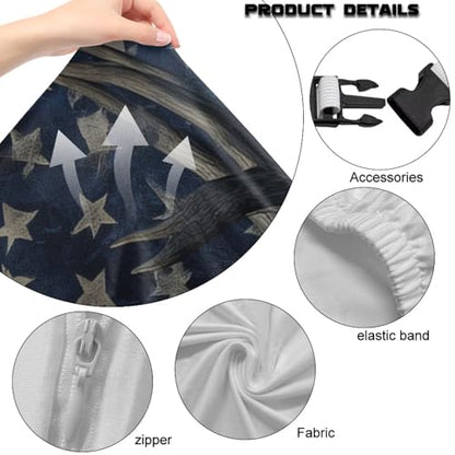 Suobstales Deer Lightning American Flag Pattern Gaming Chair Cover Washable Gaming Chair Slipcovers with Armrest Covers, Stretchable Universal Fit Ergonomic Office Desk & Racing Computer Gamer Chairs - color: Deer Lightning American Flag
