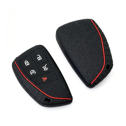 Silicone Key Fob Cover 2 Pack, Key Protector - 360° Key Protection Case for Chevrolet 2020-2026 Trailblazer/Equinox/Malibu, Anti-Scratch Silicone Key Cover (Black/Black) - color: Black/Black