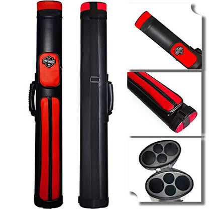 2x2 Hard cue case Oval Pool Cue Billiard Stick Carrying Case - color: A06-Red