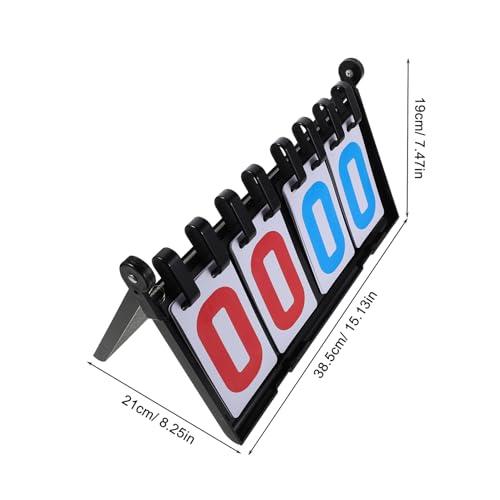 BESPORTBLE Portable Tabletop Sports Scoreboard 4-Digit Flip Score Keeper Thick Plastic Shell for Basketball Volleyball Tennis Baseball Games and Referee Use