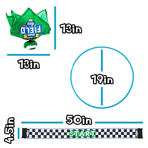 Franklin Field Day Deluxe Tic Tac Toe Racing for Kids and Adults - Perfect for Backyard Play - Includes 9 Play Space Hoops, 6 Tic Tac Toe Weighted Flags and 1 Starting Line