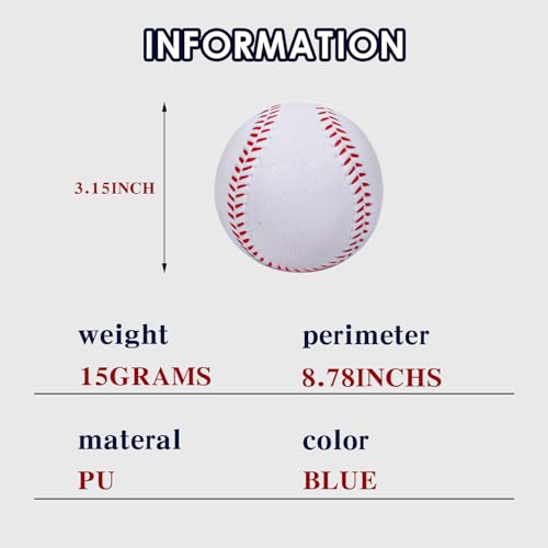Foam Baseballs, 9 Inch Soft Baseballs Training Pitch Stress Ball with Drawstring Bag - color: White 4Pack