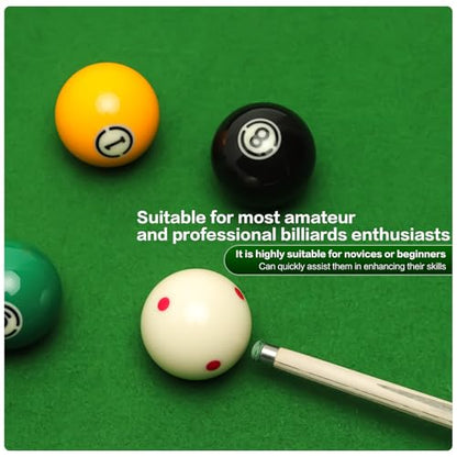 2-1/4" Pro Training Cue Ball, 6 Red Dots Tournament Grade | White high-impact resin billiard cue ball, tournament standard for pool practice and 8-ball training