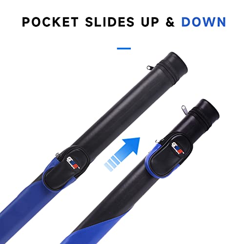 GSE Games & Sports Expert Billiard Cue Cases, 1x1 Deluxe Hard Billiard Pool Cue Stick Carrying Case, Pool Billiards Accessories (Several Colors Available) - color: Deluxe - Black/Blue