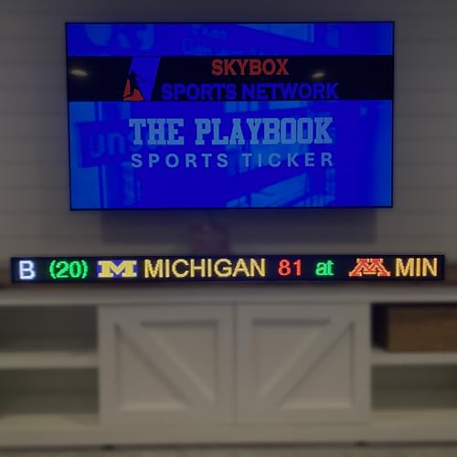 The Playbook LED Sports Ticker Sign | Live Scoreboard | for Man Caves, Offices and Businesses | Custom Selection Feed (Mobile App), 48" Length - size: 48" Length, style: Custom Selection Feed (Mobile App)