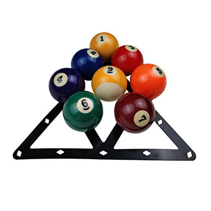 BALIKEN Triangle 8 Ball and 9 Ball Rack for Pool Table, Suited for 2-1/4" Pool Balls, Billiard Racks Pool Table Accessories (Triangle/Magic, Black)