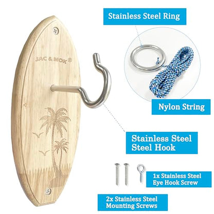 Deluxe Hook and Ring Toss Game, Outdoor Indoor Toss Game Set, Throwing Toys for Family, Party Games - style: Coconut Tree M