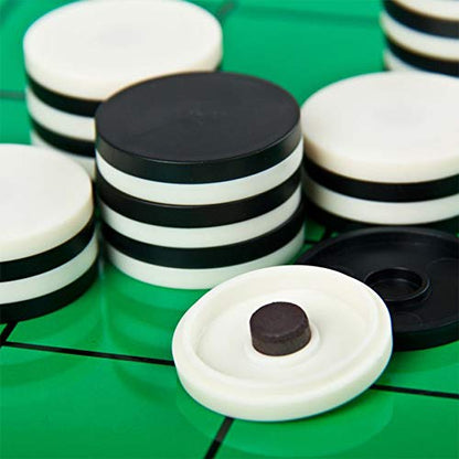 Reversi (Othello) Board Game Set -9.5", Magnetic Folding Strategy Travel Game for Kids and Adults