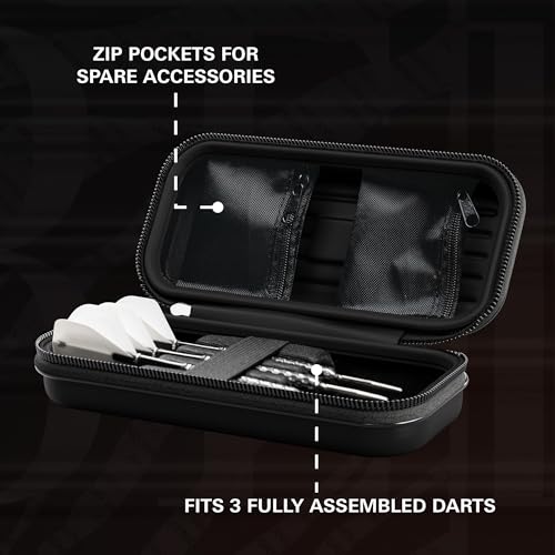 Target Darts Raymond van Barneveld Ghost Series Takoma Wallet, Regular – Darts Case, Black/White Storage Cases, Zipper Dart Holder, Professional Accessories – Holds 3 Fully Assembled Darts - style: Regular Wallet