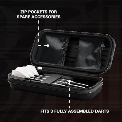 Target Darts Raymond van Barneveld Ghost Series Takoma Wallet, Regular – Darts Case, Black/White Storage Cases, Zipper Dart Holder, Professional Accessories – Holds 3 Fully Assembled Darts - style: Regular Wallet