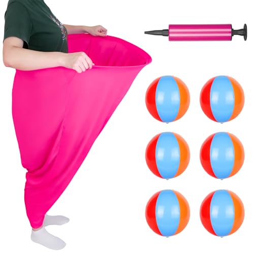 Granny Pants Yard Game–Giant Outdoor Tossing Game for Adults&Family–Includes 2 Pants,8 Bouncy Balls&2 Air Pumps–Funny Party Activity for Backyard,Reunion,Field Day or Team-Building - color: Red