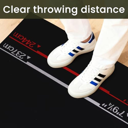 Thmins Darts Mat with Throw Line for Dart Board, Non-Slip Floor Mat with Standard Oche Distances and Protective Surface