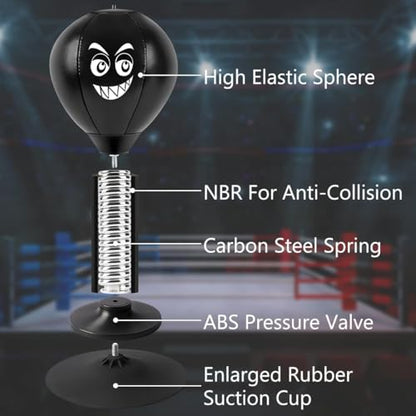 Desktop Punching Bag, Stress Buster with Suction Cup for Office Table and Counters, Heavy Duty Stress Relief Ball, Desk Boxing Punch Ball