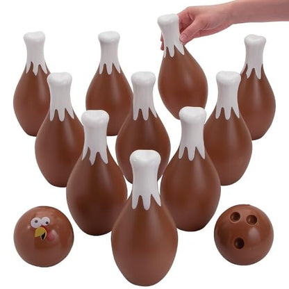 Fun Express Thanksgiving Turkey Bowling Set, 7 Pieces